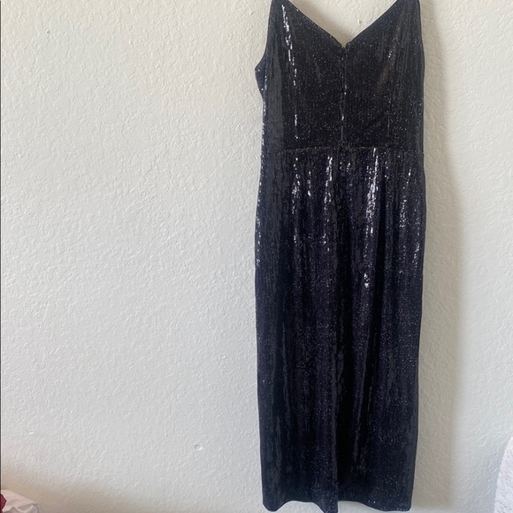 RACHEL Rachel Roy Black Asymmetrical Wrap Midi Dress - Picture 5 of 8